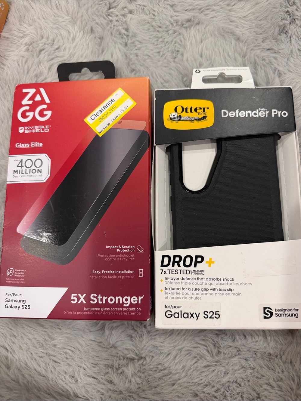Galaxy S25 Screen Protector and Otterbox Defender Pro phone Case